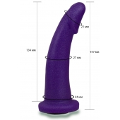 Фиолетовая гладкая изогнутая насадка-плаг - 14,7 см. - LOVETOY (А-Полимер) - купить с доставкой в Новочебоксарске