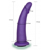 Фиолетовая гладкая изогнутая насадка-плаг - 17 см. - LOVETOY (А-Полимер) - купить с доставкой в Новочебоксарске