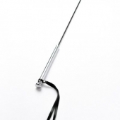 Черный кожаный стек с гладкой ручкой - 55 см. - Crazy Handmade - купить с доставкой в Новочебоксарске