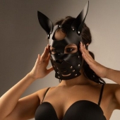 Черная маска  Собака  с ушками - Crazy Handmade - купить с доставкой в Новочебоксарске