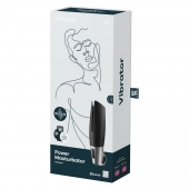 Черный мастурбатор с вибрацией Power Masturbator - Satisfyer - в Новочебоксарске купить с доставкой