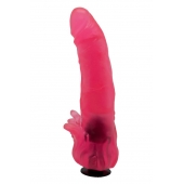 Розовая насадка для страпона с клиторальными лепестками - 18,5 см. - LOVETOY (А-Полимер) - купить с доставкой в Новочебоксарске