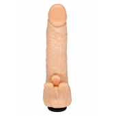 Телесная гелевая насадка-фаллос с клиторальными лепестками - 18,5 см. - LOVETOY (А-Полимер) - купить с доставкой в Новочебоксарске