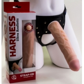Насадка-фаллос в комплекте с трусиками Harness - 21,6 см. - LOVETOY (А-Полимер) - купить с доставкой в Новочебоксарске