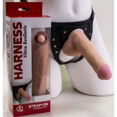 Страпон Harness из двух предметов: трусики с плугом и насадка-фаллос - 17 см. - LOVETOY (А-Полимер) - купить с доставкой в Новочебоксарске