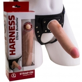 Реалистичный страпон Harness из трусиков и насадки-фаллоса - 18,5 см. - LOVETOY (А-Полимер) - купить с доставкой в Новочебоксарске