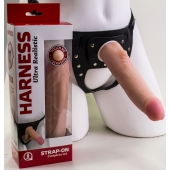 Реалистичный страпон Harness из трусиков и насадки-фаллоса - 18,5 см. - LOVETOY (А-Полимер) - купить с доставкой в Новочебоксарске