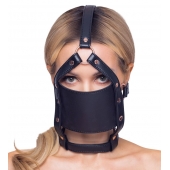 Черный намордник с кляпом-шаром Head Harness With A Gag - Orion - купить с доставкой в Новочебоксарске