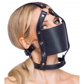 Черный намордник с кляпом-шаром Head Harness With A Gag - Orion - купить с доставкой в Новочебоксарске
