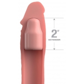 Телесная насадка-удлинитель 2 Inch Silicone X-tension with Strap - 20,3 см. - Pipedream - в Новочебоксарске купить с доставкой