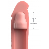 Телесная насадка-удлинитель 1 Inch Silicone X-tension - 17,8 см. - Pipedream - в Новочебоксарске купить с доставкой