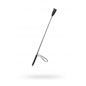 Чёрный стек с кожаной ручкой - 58 см. - Sitabella - купить с доставкой в Новочебоксарске