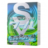 Презервативы Sagami Xtreme Mint с ароматом мяты - 3 шт. - Sagami - купить с доставкой в Новочебоксарске