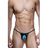 Черно-голубые сетчатые стринги с бахромой - La Blinque купить с доставкой