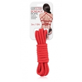 Красная хлопковая веревка для связывания - 3 м. - Lux Fetish - купить с доставкой в Новочебоксарске
