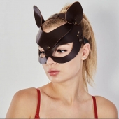 Коричневая кожаная маска  Кошечка - Sitabella - купить с доставкой в Новочебоксарске
