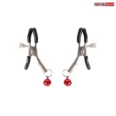 Серебристые зажимы на соски с шариками - Notabu - купить с доставкой в Новочебоксарске