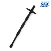 Черный силиконовый уретральный стимулятор - 15 см. - Sex Expert - купить с доставкой в Новочебоксарске