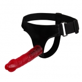 Тёмно-розовый страпон на трусиках регулирующегося размера - 18,8 см. - Baile - купить с доставкой в Новочебоксарске