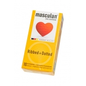 Презервативы с колечками и пупырышками Masculan Ribbed+Dotted - 10 шт. - Masculan - купить с доставкой в Новочебоксарске