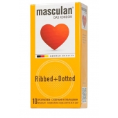 Презервативы с колечками и пупырышками Masculan Ribbed+Dotted - 10 шт. - Masculan - купить с доставкой в Новочебоксарске