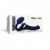 Синий безремневой страпон Multi Orgasm Size S с клиторальной стимуляцией - Strap-on-me - купить с доставкой в Новочебоксарске