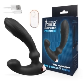 Черный вибромассажер простаты Sex Expert - 14,5 см. - Sex Expert - в Новочебоксарске купить с доставкой