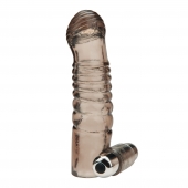 Дымчатая насадка на пенис с вибрацией  Vibrating Penis Enhancing Sleeve Extension - 13,3 см. - BlueLine - в Новочебоксарске купить с доставкой