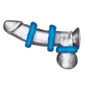 Комплект из трех голубых эрекционных колец 3-Pack Ribbed Rider Cock Ring Set - BlueLine - в Новочебоксарске купить с доставкой