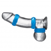 Комплект из трех голубых колец для эрекции 3-Pack Nuts   Bolts Stretch Cock Ring Set - BlueLine - в Новочебоксарске купить с доставкой