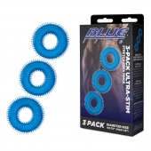 Комплект из трех голубых колец для эрекции 3-Pack Ultra-Stim Stretch Cock Rings - BlueLine - в Новочебоксарске купить с доставкой