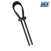 Черный ремень-лассо для усиления эрекции - Sex Expert - в Новочебоксарске купить с доставкой