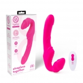 Розовый безремневой страпон на радиоуправлении Strapless Together - 22 см. - Together Toy - купить с доставкой в Новочебоксарске