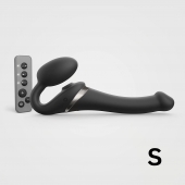 Черный безремневой страпон Multi Orgasm Size S с клиторальной стимуляцией - Strap-on-me - купить с доставкой в Новочебоксарске