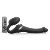 Черный безремневой страпон Multi Orgasm Size S с клиторальной стимуляцией - Strap-on-me - купить с доставкой в Новочебоксарске