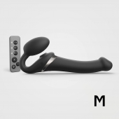 Черный безремневой страпон Multi Orgasm Size M с клиторальной стимуляцией - Strap-on-me - купить с доставкой в Новочебоксарске