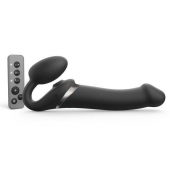 Черный безремневой страпон Multi Orgasm Size L с клиторальной стимуляцией - Strap-on-me - купить с доставкой в Новочебоксарске