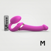 Ярко-розовый безремневой страпон Multi Orgasm Size M с клиторальной стимуляцией - Strap-on-me - купить с доставкой в Новочебоксарске