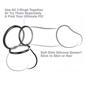 Набор из трех черных эрекционных колец Silicone 3-Ring Stamina Set - Pipedream - в Новочебоксарске купить с доставкой
