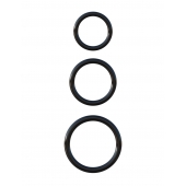 Набор из трех черных эрекционных колец Silicone 3-Ring Stamina Set - Pipedream - в Новочебоксарске купить с доставкой