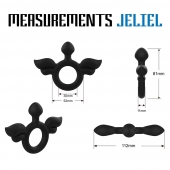 Черное эрекционное кольцо с крыльями Rooster Jeliel Angel - Velv or - в Новочебоксарске купить с доставкой