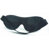 Черная кожаная маска на глаза - БДСМ Арсенал - купить с доставкой в Новочебоксарске