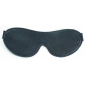 Черная кожаная маска на глаза - БДСМ Арсенал - купить с доставкой в Новочебоксарске