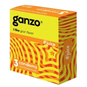 Ароматизированные презервативы Ganzo Juice - 3 шт. - Ganzo - купить с доставкой в Новочебоксарске