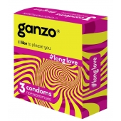 Презервативы с анестетиком для продления удовольствия Ganzo Long Love - 3 шт. - Ganzo - купить с доставкой в Новочебоксарске