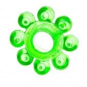 Зеленое эрекционное кольцо-цветок - Toyfa Basic - в Новочебоксарске купить с доставкой