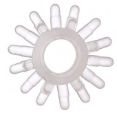 Прозрачное гелевое эрекционное кольцо с шипиками - Toyfa Basic - в Новочебоксарске купить с доставкой