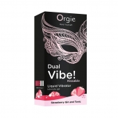 Съедобный жидкий вибратор Dual Vibe! со вкусом клубничного джина с тоником - 15 мл. - ORGIE - купить с доставкой в Новочебоксарске