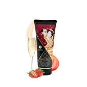 Массажный крем для тела с ароматом клубники и шампанского Sparkling Strawberry Wine - 200 мл. - Shunga - купить с доставкой в Новочебоксарске