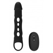 Черная насадка-удлинитель Vibrating Extender With Remote с вибрацией - Dream Toys - в Новочебоксарске купить с доставкой